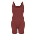 thumbnail image 4 of Patlollav Womens Summer Solid Tight Waistband Sleeveless Square Neck Short Jumpsuit, 4 of 6