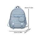thumbnail image 2 of 1pc Fashion Trendy Casual Backpack, Large Capacity Versatile Bag, Simple Solid Color Backpack With Cute Bear Patten Coin Purse, Preppy Versatile Bag, 2 of 5