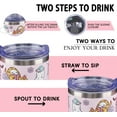 thumbnail image 5 of 40oz Halloween Tumbler with Straw & Leak-Proof Lid - Insulated Stainless Steel Ghost Reading a Book Design - Reusable Cup Gift for Women, 5 of 6