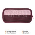 thumbnail image 3 of Uxcell 8.7"x4.3"x0.8" Travel Mesh Toiletry Bag Makeup Cosmetic Bag Zipper Pouch Dark Red, 3 of 4
