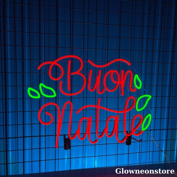 Glowneon Buon Natale Neon Sign, Christmas Led Sign, Buon Natale Italian Sign, Christmas Decor