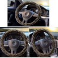 thumbnail image 4 of Leopard Print Steering Wheel Cover For Women, Leopard Steering Wheel Covers, Leopard Car Accessories Beige-, 4 of 5