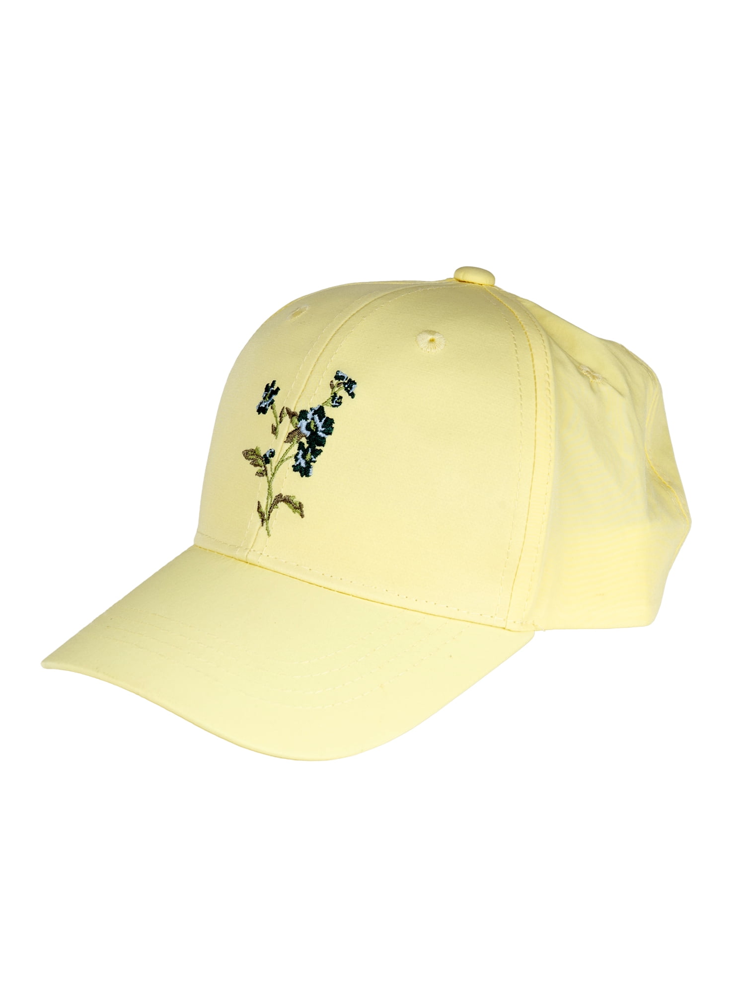 Weekend Academy Girls Floral Embroidery Hat, Yellow