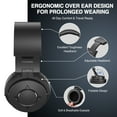 thumbnail image 3 of TISHORE Wireless Bluetooth over Ear Headphones, Foldable with Microphone, Noise Cancelling, Black, 3 of 10