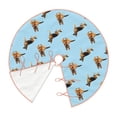 thumbnail image 3 of Halloween Christmas Tree Skirt - German Shepherd Dog Blue 30 Inches Christmas Tree Skirt for Halloween Holiday Indoor Home Christmas Tree Decorations with Three Ribbons, 3 of 7
