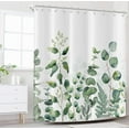 thumbnail image 4 of Botanical Shower Curtain, Green Eucalyptus Leaf Plants Bathroom Curtains Rustic Shower Curtains for Bathtub Decor Machine Washable Waterproof Fabric with 12 Hooks, 4 of 6