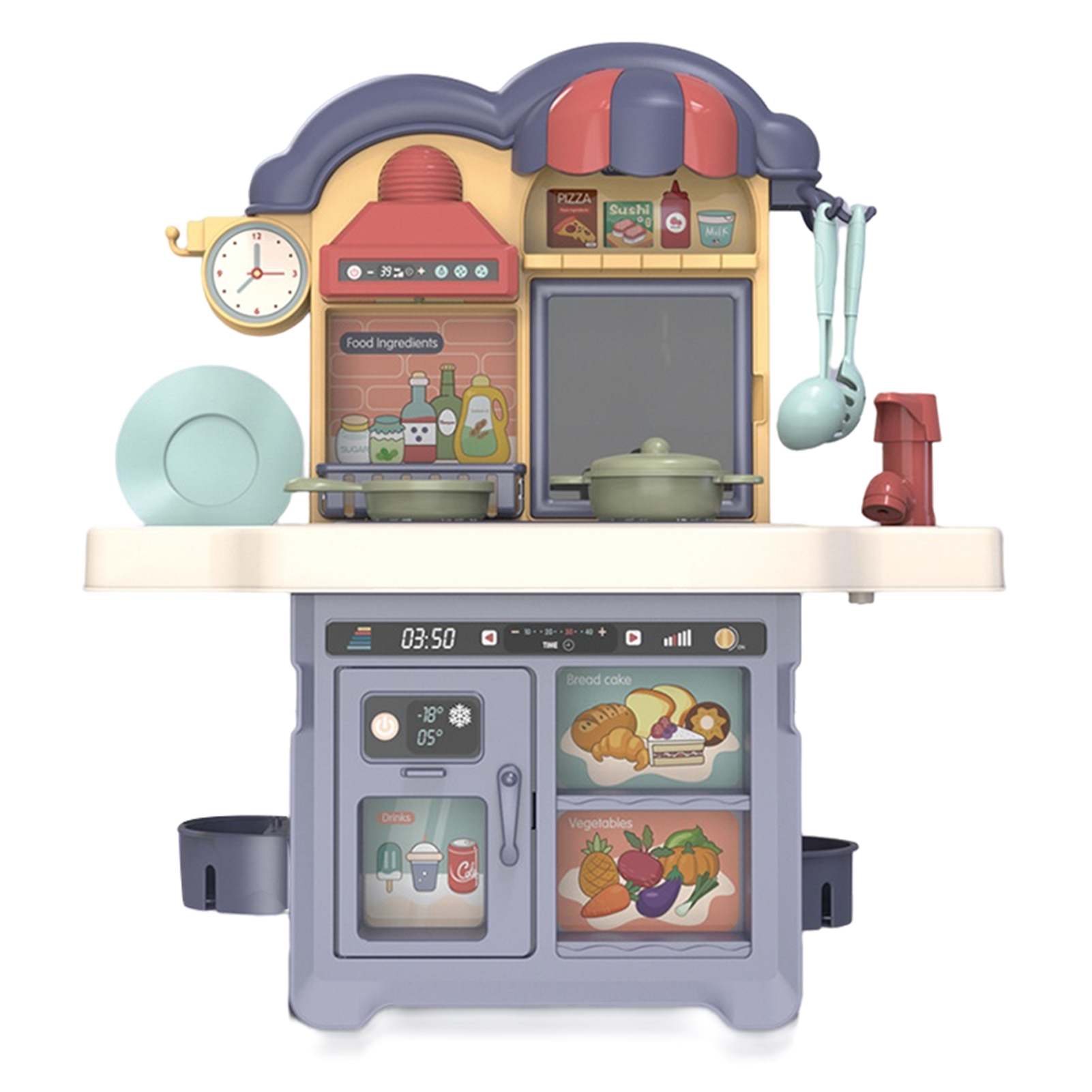 Enowshop Children S Kitchen Set Lighting And Sound Effects Play House Toys Girl Puzzle Diy Cooking Utensils Walmart Com