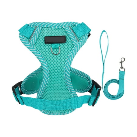 CuiLiyq Vest Harness Leash Set for Small Dog Large Cat Escape Proof Adjustable Jacket for Puppy Fat Cat Outdoor Walking Soft Breathable Mesh Coat (Blue)