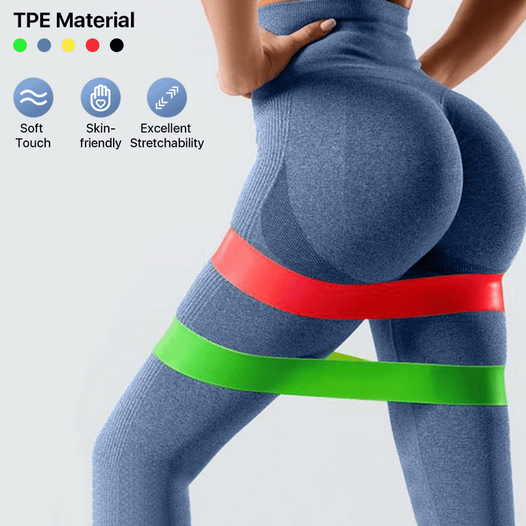 BCOOSS Elastic Resistance Bands for Exercise Legs and Butt Set of 5 