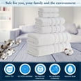 thumbnail image 6 of HALLEY Turkish Towels Set (6 Pieces) 650 GSM Highly Absorbent Super Soft 100% Cotton - 2 Bath Towels, 2 Hand Towels 2 Washcloths - White, 6 of 9