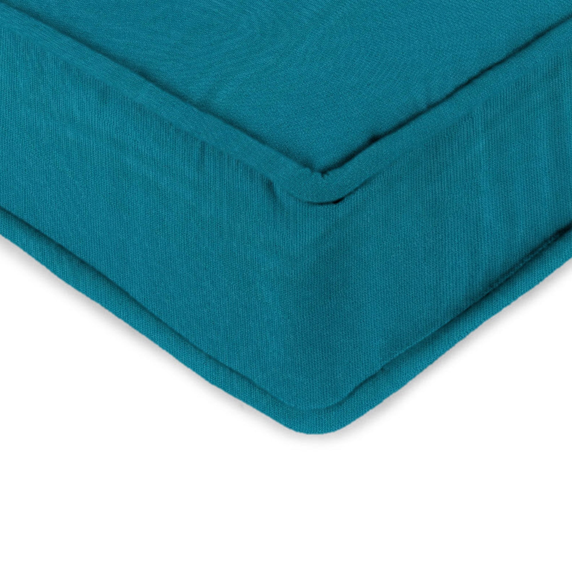 Jordan Manufacturing 45" x 22" Canvas Turquoise Solid Rectangular Outdoor Deep Seating Chair Seat and Back Cushion with Ties and Welt