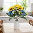 thumbnail image 7 of Artificial Sunflower Bouquet, Artificial Flowers for Home Decor, Indoor Outdoor Wedding Decoration with Sunlight-Proof Fabric, Multicolor Cloth Material, 30x12cm Size, 7 of 7