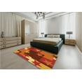 thumbnail image 4 of Ahgly Company Indoor Round Patterned Neon Orange Area Rugs, 4' Round, 4 of 6