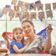 thumbnail image 6 of Independence Day Party Decorative Supplies Linen Swallowtail Banner With Jute Rope Veterans Memorial Banner, 7Th Of July Patriotic Party Decorations For Home Porch Yard Indoor, 6 of 7