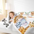 thumbnail image 4 of Feelyou Jungle Lion Animal Queen Comforter Set, Cartoon Cheetah Elephant Zebra Lover Bedding Sets, Teens Kids Boys Girls Reversible Bedding Comforter Set, Breathable Home Decor, 3pcs, 4 of 8