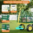 thumbnail image 5 of 1400 Lbs Steel Garden Cart, Heavy Duty Garden Wagon Cart Pullable on Wheels, Metal Yard Utility Wagon Carts with 10" All Terrain Tires, Mesh Removable Sides and 180°Rotating Handle, 5 of 10