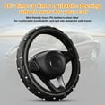 thumbnail image 5 of 1 Pack 15 Inches Elastic Stretch Leather Car Steering Wheel Cover, Bling Diamond Vehicle Decor Accessories for Most Vehicles, Gray, 5 of 12