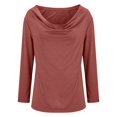 thumbnail image 3 of Long Sleeve Shirts for Women Fall Fashion Must Have Women's Clothing Crew Neck Casual Ladies Tops And Blouses Knit Womens Sweatshirt Brown, 3 of 9
