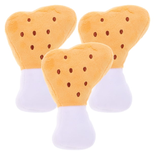 KAKOWELY 3 juguetes para perros, peluche para perros, juguete para perros chirriante, pata de pollo de peluche, juguete para masticar.