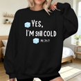 thumbnail image 2 of Jamsmile Women Sweatshirts Autumn Graphic Letters Print Sweatshirts Lightweight Comfort Oversized Crewneck Ladies Pullovers, 2 of 5