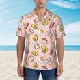 thumbnail image 4 of Lsque Breakfast pattern Hawaiian Shirt for Men, Unisex Summer Beach Casual Short Sleeve Button Down Shirts-XX-Large, 4 of 9
