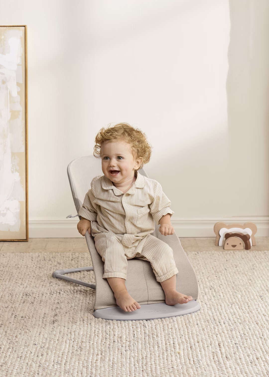BabyBjorn Bouncer Bliss, Woven, Light Beige Melange