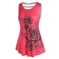 thumbnail image 1 of TAPA DE TANTADOR DE PLASE DE PLUMA DE ROSE PLUS TAMAÑO Rosegal Camisetas sin mangas de talla grande, 1 of 5