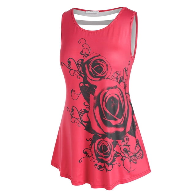 TAPA DE TANTADOR DE PLASE DE PLUMA DE ROSE PLUS TAMAÑO Rosegal Camisetas sin mangas de talla grande