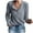 Gray, variant on Honeeladyy Sales Button Down Shirts for Women Lattice Style Long Sleeve Blouse Loose Casual Comfy V Neck Tops Solid Color Tracksuit Gray
