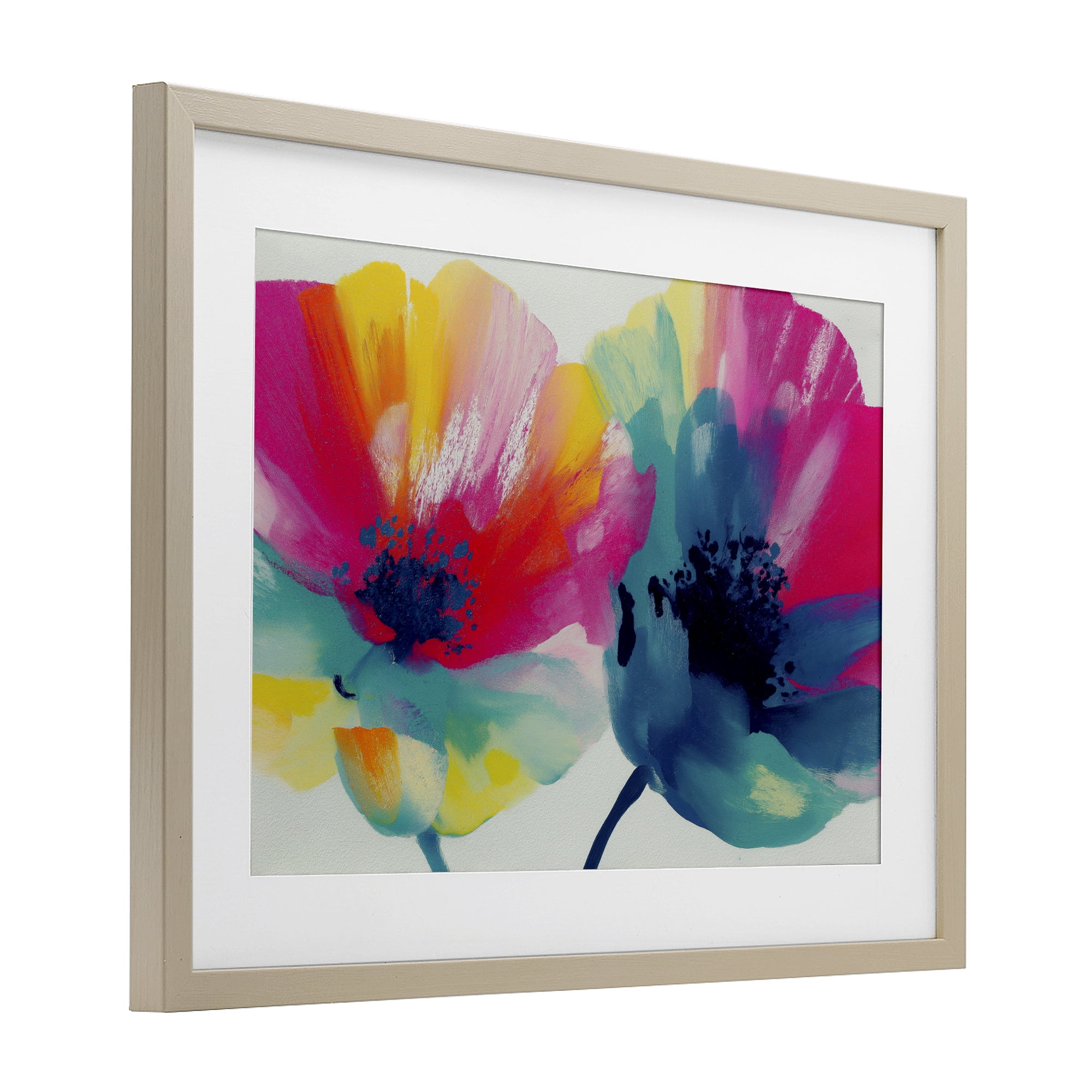 Stupell Industries Two Colorful Poppies Birch Framed Print Under Glass, design by Chromatic Storm Studio