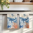 thumbnail image 7 of Blue Coastal Whale Kitchen Towels Set of 1, Rustic Nautical Coral Starfish Leaves Absorbent Dish Towels for Kitchen, Microfiber Hand Towel, Quick Drying Tea Towel for Cleaning Decorative Dishcloths, 7 of 7