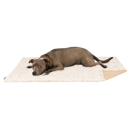 FurHaven Birch Faux Fur & Suede Waterproof Blanket for Dogs and Cats - Taupe Large