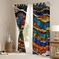 thumbnail image 3 of Manfei Colorful bohemian Stripes Blackout Curtains Set of 2 (52x84 Each),Boho Theme Window Curtains,Modern Abstract Desgin Curtains and Drapes For Men Women,Breathable Home Decor, 3 of 6