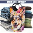 thumbnail image 3 of Cute Dogs And Flowers Laundry Basket With Padded Handle - Oversized Foldable Clothing Storage Basket,Portable Durable And Easy To Store,Suitable For Bathroom,Bedroom, 3 of 13