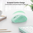 thumbnail image 5 of TECKNET Wireless Mouse, 2.4G USB Computer Mouse with 6-Level Adjustable 4800 DPI, 30 Months Battery, Ergonomic Grips, 6 Buttons Portable for PC, Chromebook, Mac - Green, 5 of 8