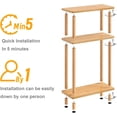 thumbnail image 6 of Small Narrow Side Table with 3-Tier Storage, Slim Nightstand for Living Room, Bedroom, Natural, 6 of 6
