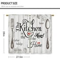 thumbnail image 2 of Farmhouse Rustic Kitchen Curtains Vintage Fork Spoon Retro Small Short Cafe Window Curtains Barn Country Wooden Wood Plank Rod Pocket Bathroom Tier Window Treatment Drapes (27.5x39 Inch), 2 of 6