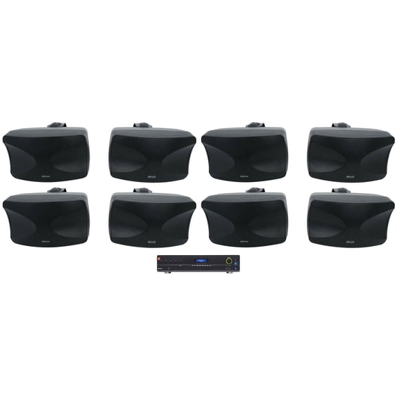 JBL VMA1240 Commercial 70v Bluetooth Amplifier (8) Indoor/Outdoor Black Speakers