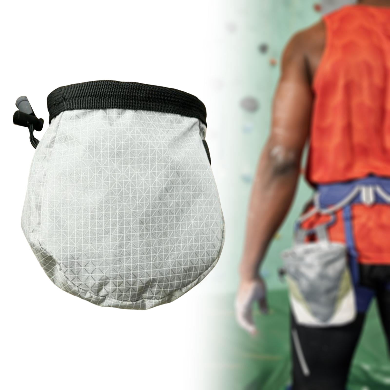 QccHieUs Chalk Bag for Climbing Chalk Carrier Bag for Men Women Adjustable Waist Belt for Silver