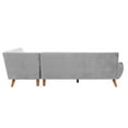 thumbnail image 6 of Poundex 2-Piece Velvet Sectional Sofa with Curved Armrest in Light Gray, 6 of 9