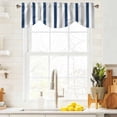 thumbnail image 4 of Navy Blue Grey Stripe Tie Up Valances Curtain, Adjustable Kitchen Classic Modern Valances for Windows Decor, Rod Pocket Short Curtains Set for Bedroom/Bathroom, 54"x18", 4 of 9