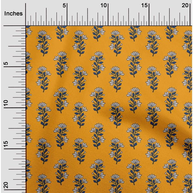 oneOone Tissu en Coton Flex Feuilles & Floral Imprimé 1 Yard 40 Pouces de Large