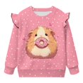 thumbnail image 2 of Garronmavis Hamster Kids Pullover Clothes Soft Doughnut Long Sleeve Pullover Crewneck Tops Shirts Lightweight 6T Toddler Girl Sweatshirt Clothes Comfortable for Outdoor Activities, 2 of 7
