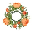 thumbnail image 5 of Upgraded Faux Rose Candle Wreath Valentine’s Day – Orange Valentine's Day Decorations, 5 of 6