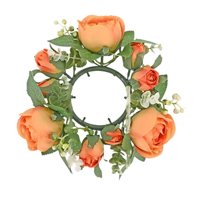 Cheapark Faux Austen Rose Garland Decor - Handmade Durable Ornament For Gift Party Wedding Candle Cup Candlestick Valentine's Day Romantic Festival