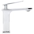thumbnail image 2 of Grifo de lavabo de estilo nórdico, grifo mezclador de agua fría y caliente con un solo orificio, mango largo para baño G1/2, 2 of 10