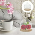 thumbnail image 3 of 1 Set Glass Display Dome Cloche With Wood Base Display Dome Case Globe For Preserved Flower Display Cloche Glass Dome Glass Display Case, 3 of 8