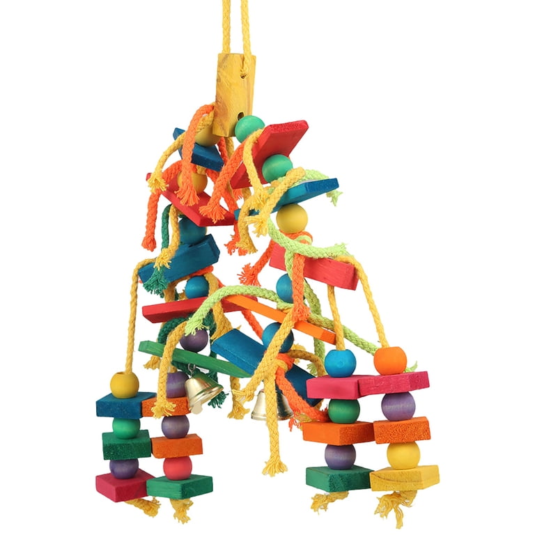 Rzvnmko Large Parrot Bird Toys, Wooden Blocks & Beads photo 5