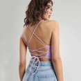 thumbnail image 2 of Crop Tops pour Femmes Aguichant Dos Nu Crop Top Noir, 2 of 8