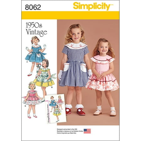 Simplicity Toddlers' & Childs' Size 0.5-3 Vintage 1950s Dress Pattern, 1 Each